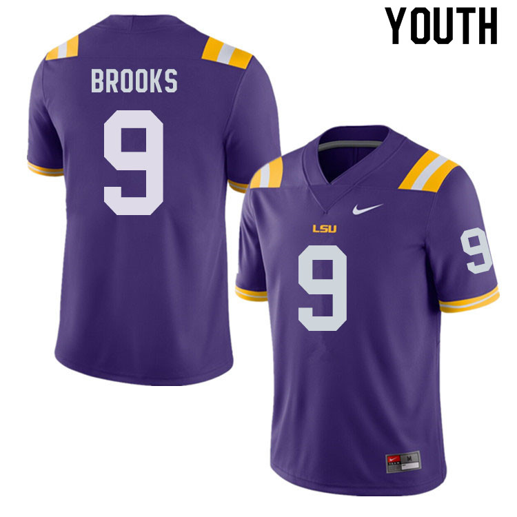 Youth #9 Marcel Brooks LSU Tigers College Football Jerseys Sale-Purple